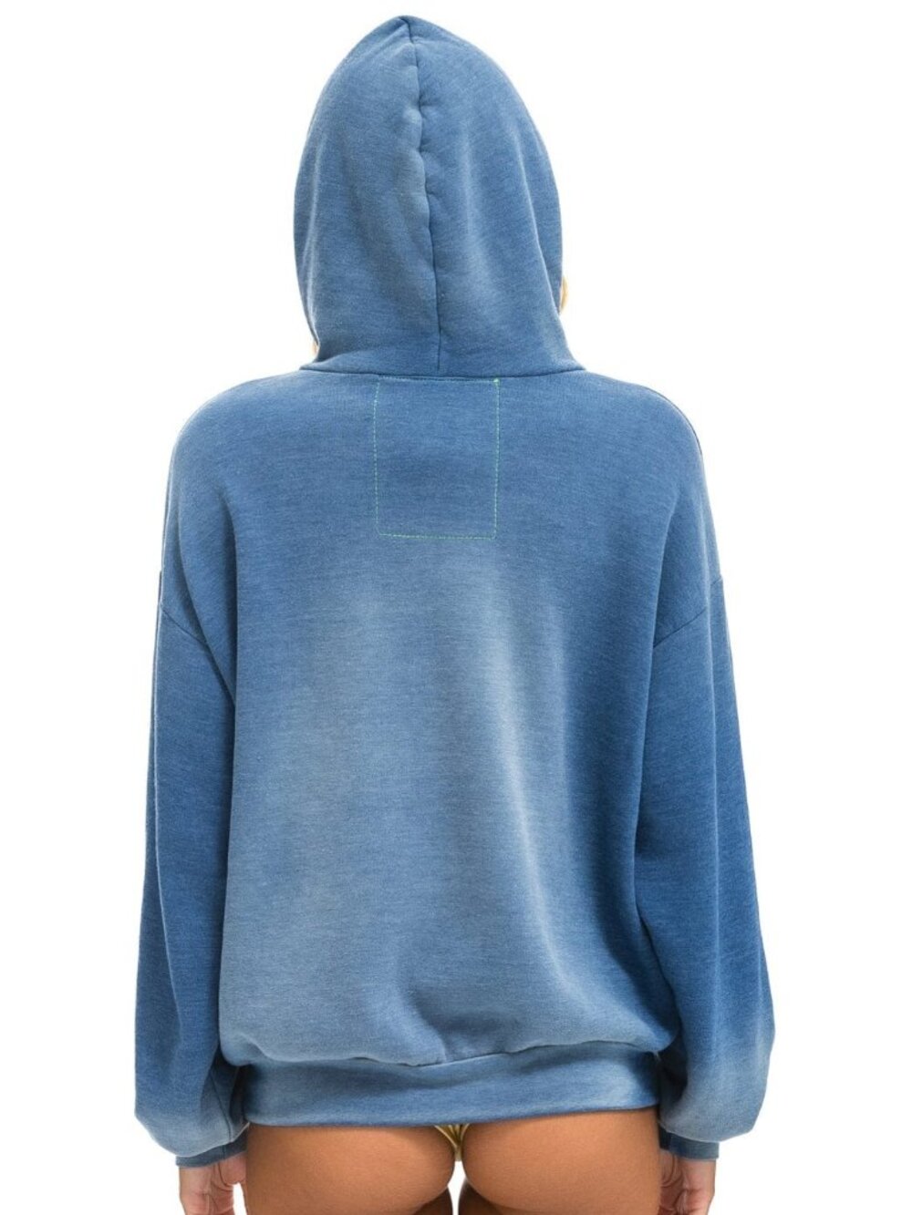 Aviator Nation Surfer Wave Patch Pullover Relaxed Hoodie - Faded Water - Size Sm - Picture 13 of 13